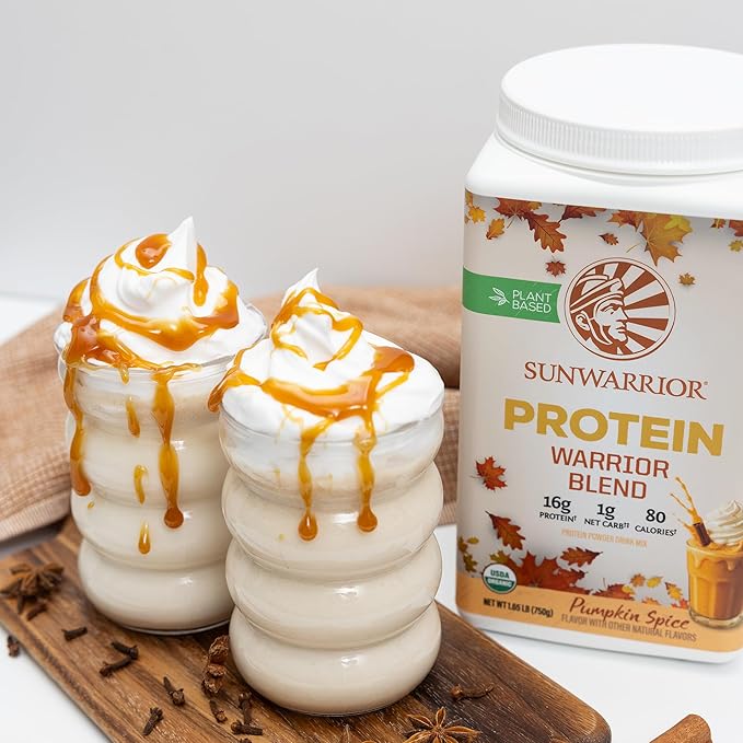 Sunwarrior Vegan Protein Powder Plant-Based USDA Organic Protein BCAA Amino Acids Hemp Seed Keto Friendly Soy Dairy Gluten &amp Synthetic Free Non-GMO Pumpkin Spice Flavored 30 Servings