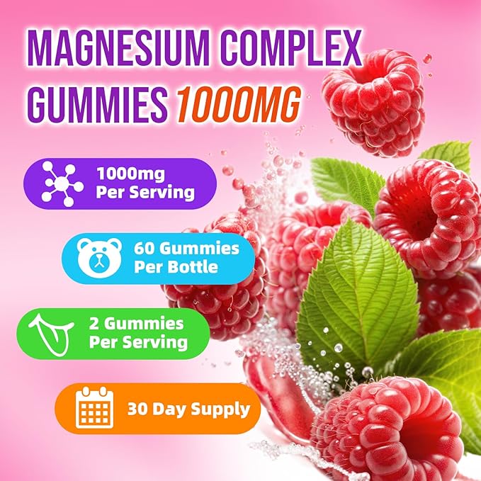 2 Pack Magnesium Complex Gummies – with 12 Forms of Magnesium Plus Vitamins B6 B12 &amp C. Vegan Strawberry Gummies to Support Mood for Adults 120 Count