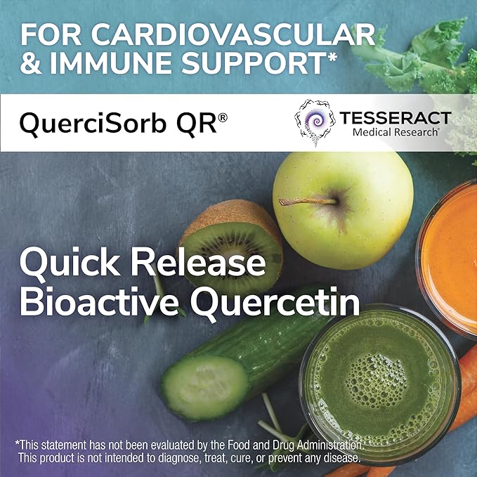 Tesseract Medical Research QuerciSorb QR Immune Support Supplement Quick Release Quercetin Supports Immune Function and Overall Health* Hypoallergenic 400 mg 90 Capsules