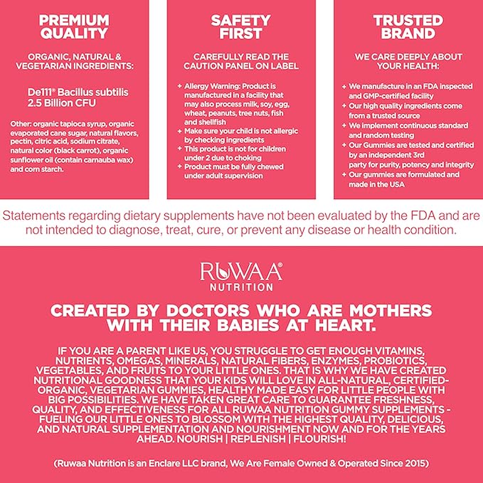 Daily Probiotics for Digestive Health. Organic Probiotic Gummies for Kids Digestion Supplement Stomach Discomfort. Chewable Children’s Probiotics Kids Probiotic Prebiotic Gummies Vegan 120ct (6)