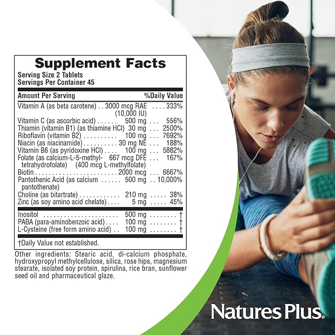 NaturesPlus Ultra Hair - 90 Sustained Release Tablets - Supports Healthy Hair Growth - for Men &amp Women - Gluten Free - 45 Total Servings