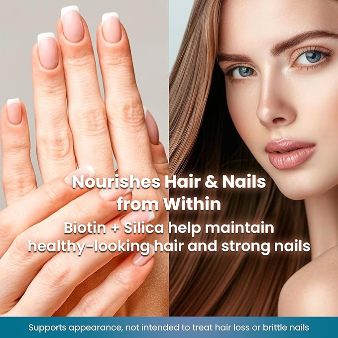 Organic Excellence Hair Skin and Nails Vitamins for Women &amp Men – Biotin Supplement 5000 mcg– Hyaluronic Acid - Supports Healthy Hair Growth Radiant Skin &amp Strong Nails 3 Month Supply (90 T