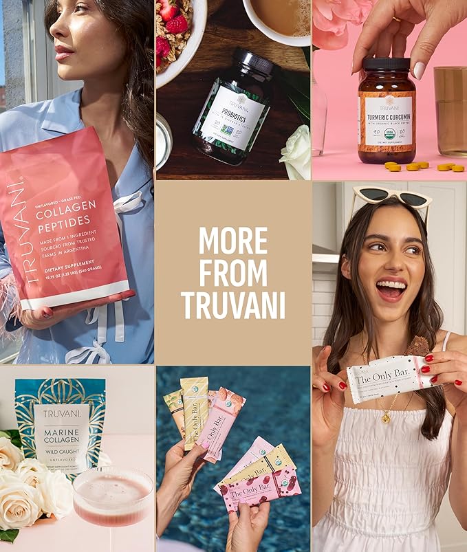 Truvani Protein + Energy Drink Mix with 87mg Caffeine | Vanilla Latte | 12g Organic Plant Based Protein | 20 Servings | USDA Organic Coffee Powder &amp Adaptogens | Gluten &amp Dairy Free | Vegan |