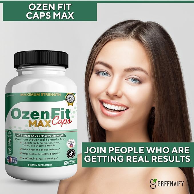 OzenFit Caps Max Probiotic Supplement 40 Billion CFU MAKTREK Bi-Pass Technology 60 Capsules 30-Day Supply (1)