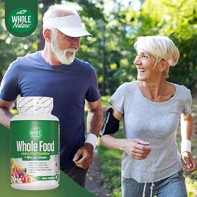 Whole Food Multivitamin for Men and Women Complete Daily Superfood Vitamins Plus Minerals Digestive Enzymes Probiotics and Omegas. Plant Based Multi Vitamin Non GMO (1)