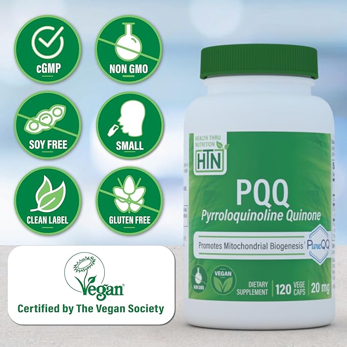 Health Thru Nutrition HTN Ubiquinol + PQQ Bundle: 20mg Pyrroloquinoline Quinone &amp 100mg Kaneka Ubiquinol (120 Servings Each)