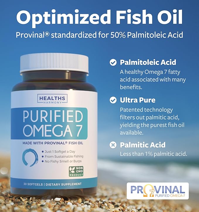 Irish Sea Moss &amp Omega 7 (1-Month Supply) Omega Sea Blend Bundle - Organic Irish Sea Moss - Raw Vegan Supplement (60 Caps) &amp Omega 7 Softgels - Provinal Sustainable Peruvian Anchovy Fish Oil (