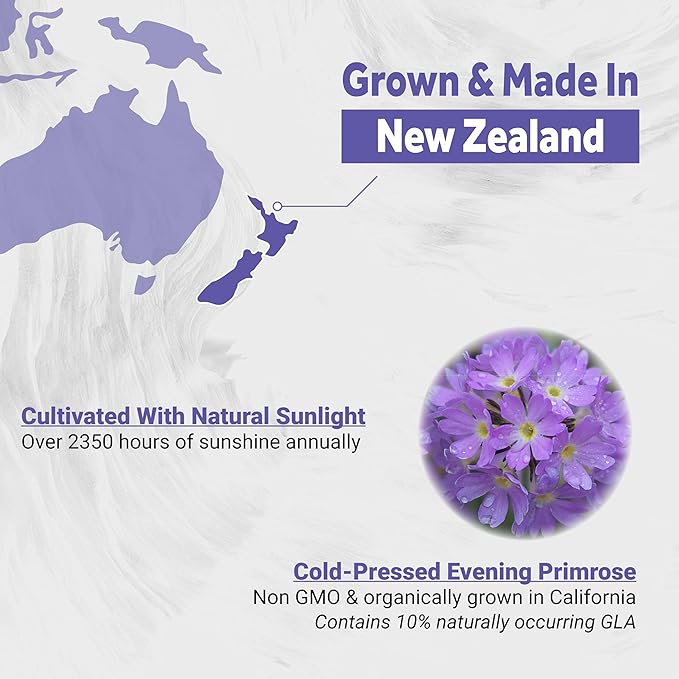 Naturalis Evening Primrose Oil (1300mg) | Natural from New Zealand | Non-GMO Soy &amp Gluten Free Zero Filler | 120 Softgels