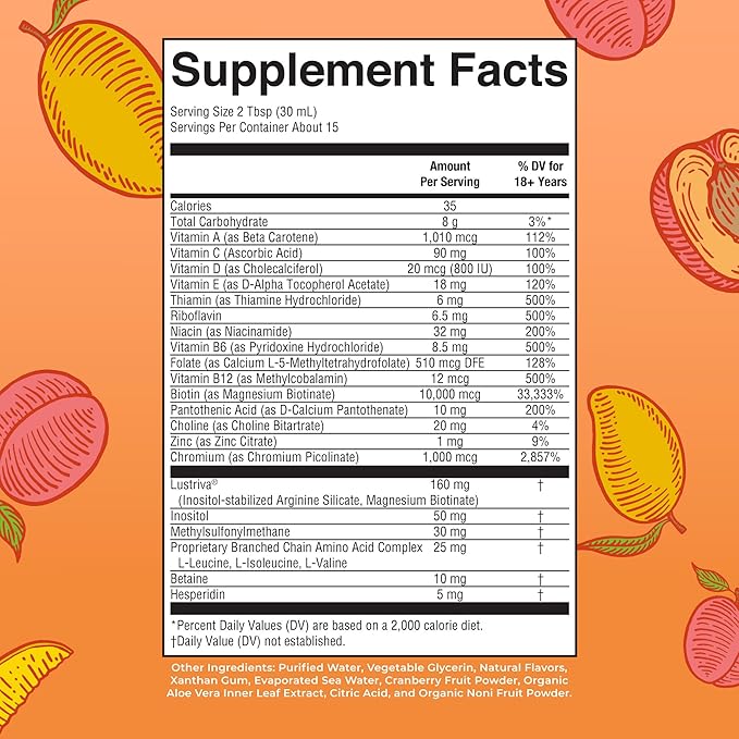 MaryRuth's Morning Multivitamin +Hair Growth (Peach Mango 15oz) Nighttime Multimineral (Coconut 15oz) &amp Probiotic Drops (2oz) | Vegan Vitamins for Beauty Bedtime &amp Wellness | Non-GMO