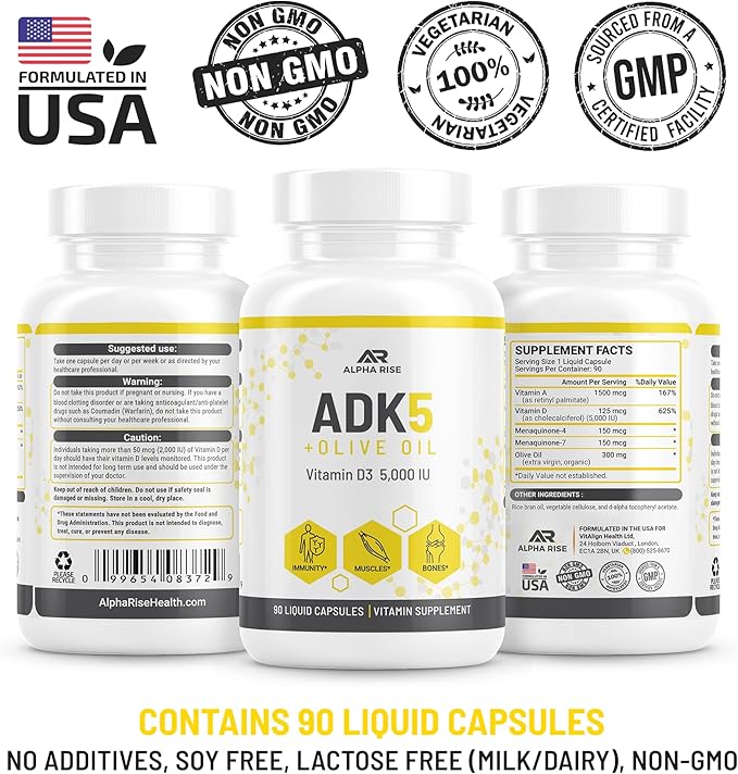 ADK 5 Vitamin Supplement + Beta Sitosterol - Natural Plant Sterols