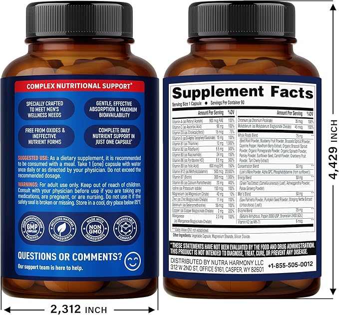 NUTRAHARMONY Multivitamins for Men &amp Digestive Enzymes Capsules