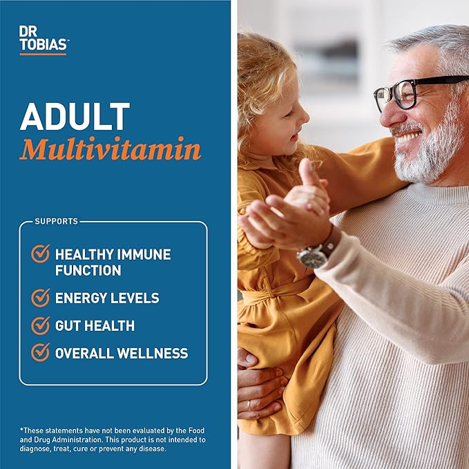 Dr. Tobias Adult Multivitamin for Women &amp Men Immune Supporting Vitamins from 42 Fruits Vegetables Plus Probiotics Vegan Multivitamins for Men &amp Women Non-GMO 180 Tablets 60 Servings