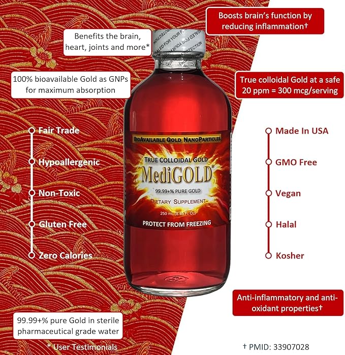 MediGOLD® True Colloidal Gold AuNP Nutritional Supplement - 5 Gallons in Plastic Carboy