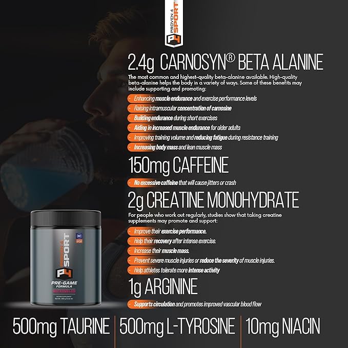 Pre Workout Powder for Men and Women with Creatine and Beta Alanine NSF Certified Supplements for a Clean Preworkout 30 Servings (Watermelon)