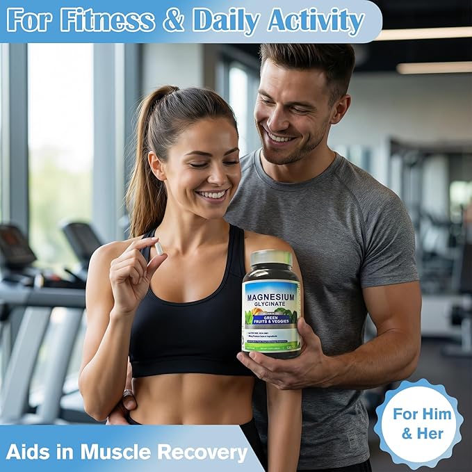 Magnesium Glycinate 500mg with Vitamin D3 &amp a Green Vegetables Mix | High Absorption Gentle on Stomach | Supports Muscle &amp Bone Function | 120 Vegan Capsules with Organic Rice Extract