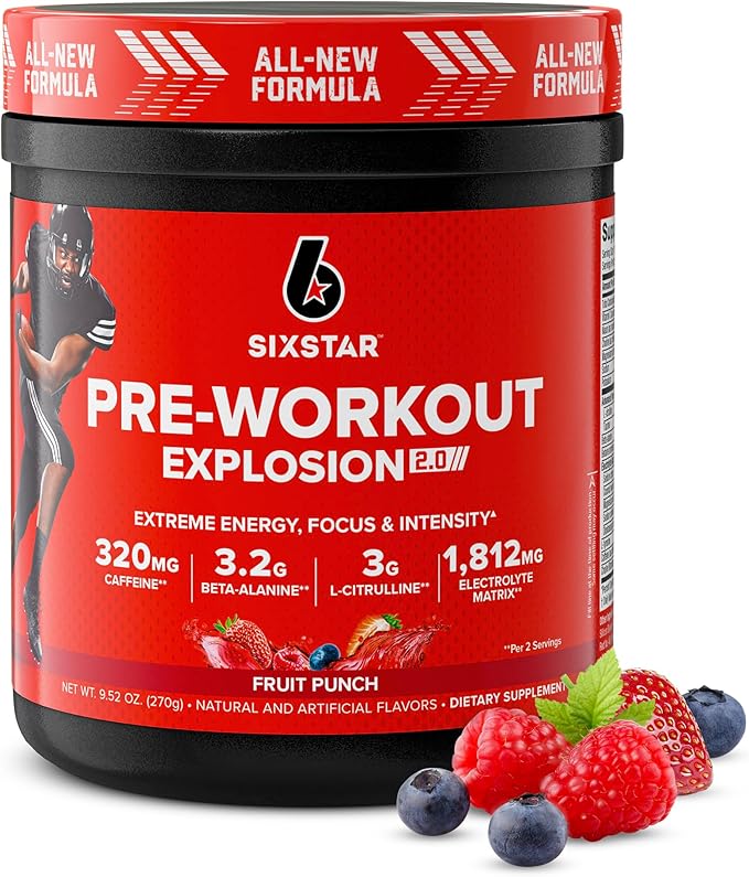 Six Star Whey Protein Powder &amp Pre-Workout Powder Bundle 1.82 lbs &amp 30 Servings