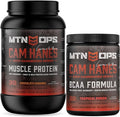 MTN OPS Cam Hanes Whey Protein &amp Tropical Punch BCAA Bundle – Chocolate Caramel Protein Powder + Amino Acids