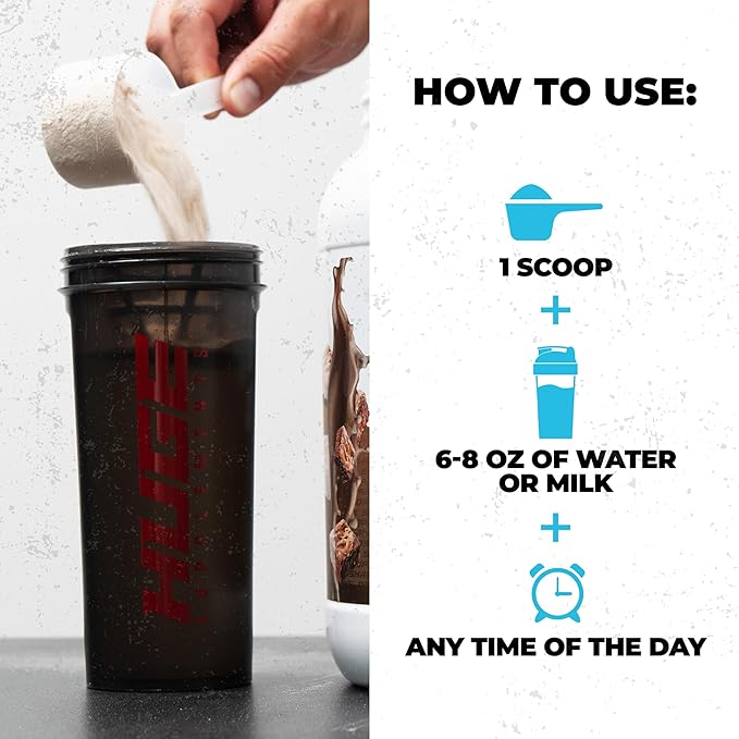 Huge Whey Protein Powder for Muscle Gain 25g Protein 12g EAAs Supports Muscle Growth Performance &amp Recovery (Cookie &amp Cream 30 Servings)