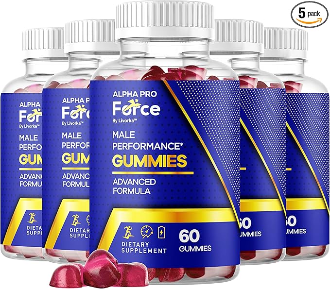 (5 Pack) Alpha Pro Force Gummies For Men - Official Alpha Pro Force Gummies Natural Premium Support Overall Health &amp Wellnes AlphaPro Force Advanced Formula Maximum Strength 300 Gummies For 5 Mo