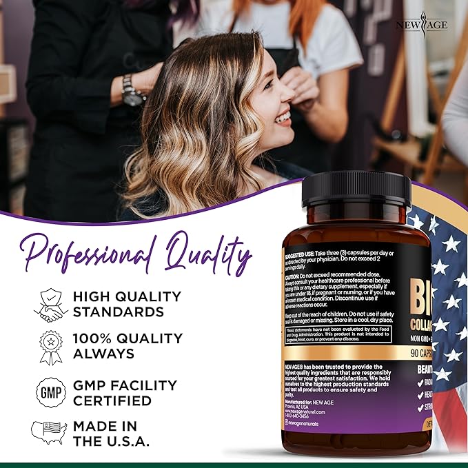 NEW AGE Biotin Collagen Keratin Hyaluronic Acid - 50000mcg Hair Growth Vitamins for Men and Women Nails Hair Skin Vitamins and DHT Blocker with Vitamin E Folic Acid Pumpkin Seed MSM- 270 Count