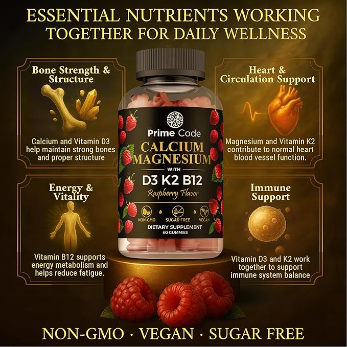 Prime Code Calcium Gummies and Vitamins D3 Complex