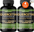 Quercetin with Vitamin C and Zinc - Nettle Quercetin - Quercetin 500mg - Quercetin with Bromelain - Zinc Quercetin + Vitamin D3 - 120 Veggie Caps - (Non-GMO Gluten-Free Vegan) - 4 Month Supply