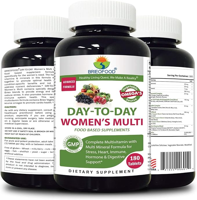 Briofood Day-to-Day Food Based Women's Multi (180 Tablets) with Vegetable Source Omegas