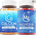 Sugar Free Calcium Gummies 600mg Ocean Algae Calcium with Vitamin D3 K2 &amp Sugar Free Magnesium Gummies Triple Magnesium Supplement