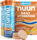 Nuun Immunity Electrolyte Tablets with Vitamin D C E &amp A Ginger Elderberry Magnesium &amp 4 Other Essential Electrolytes Vegan Blueberry Tangerine &amp Orange Citrus 4 Pack (40 Servings