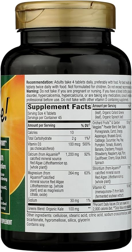 Nature's Way Nature's Way Alive! Calcium Bone Formula Max Absorption Plant Source Calcium 180 Tablets 180 Count