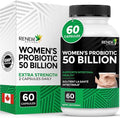 RENEW ACTIVES Probiotics for Women 50 Billion CFU per 2 Capsules – MAKTREK Technology 4 Probiotic Strains &amp Prebiotic Blend– Supports Digestion Health &amp Gut Flora Balance– Made in Canada– 60