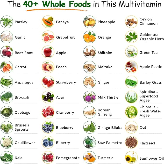 Wholesome Wellness Whole Food Multivitamin for Men - Natural Multi Vitamins Minerals Organic Extracts - Vegan Vegetarian - 120 Tablets