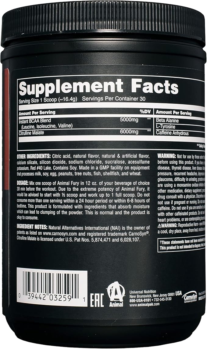 Animal Whey Isolate Whey Protein Powder – Isolate Loaded for Post Workout and Recovery &amp Fury Pre Workout Powder Supplement for Energy and Focus 5g BCAA 350mg Caffeine Nitric Oxide