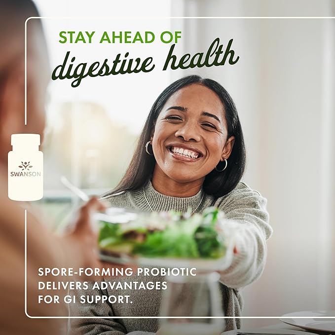 Swanson Bacillus Coagulans Spore-Form Probiotic for Adults Seeking Shelf-Stable Digestive Support with 6 Billion CFU - Acid-Resistant (60 Vegan Capsules 2 Pack)