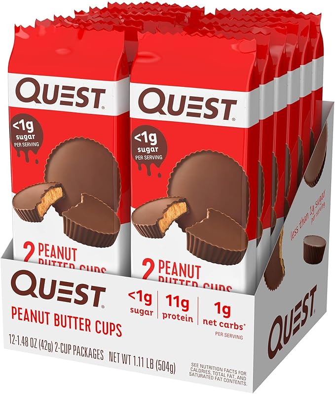Quest Nutrition Protein Treats Bundle - Peanut Butter Cups Cheese Crackers and Chocolate Chip Cookies (12 Count Each)