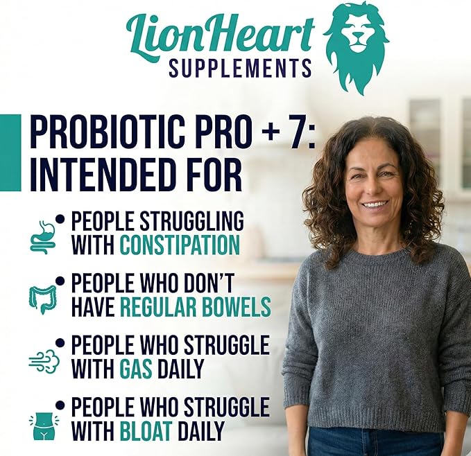 Probiotics for Constipation Relief &amp Gut Health – Naturally Supports Daily Bowel Movement Supplement – Bloat Free - 60 Capsules - for Men and Women