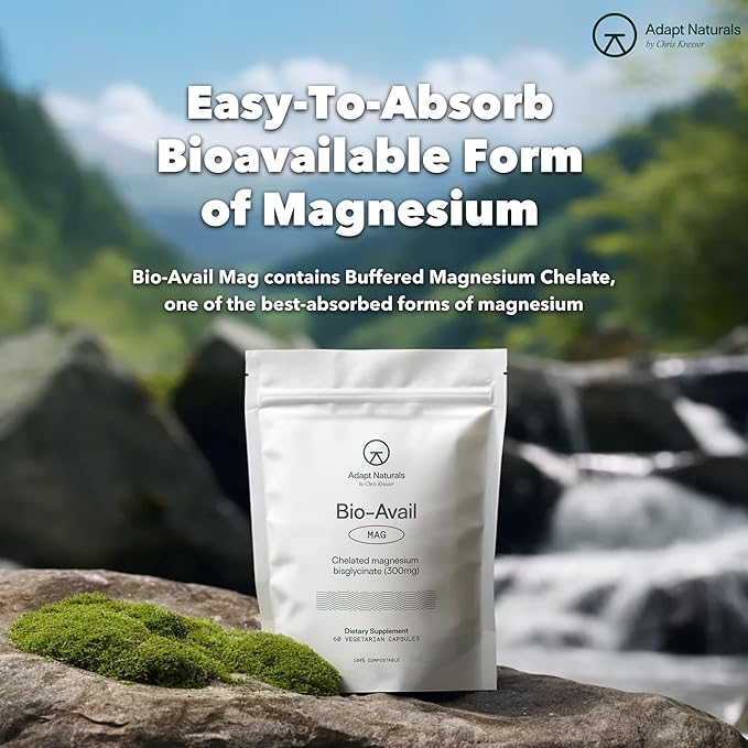 Adapt Naturals Magnesium Glycinate Supplement Bioavailable High Absorption Pure Magnesium Chelate Complex Supports Gut Health Sleep Relaxation Bone and Muscles - 30 Days Supply