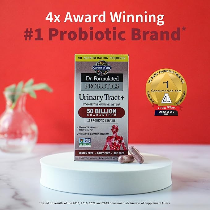 Garden of Life Dr. Formulated - Acidophilus Probiotic Supports Urinary Tract Health Digestive Balance &amp Dr. Formulated Probiotics Mood+ Acidophilus Probiotic Supplement