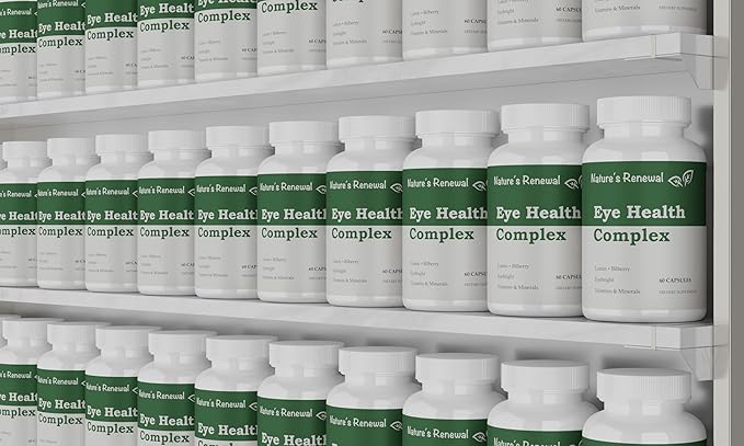 Nature's Renewal Eye Health Complex Supplement - Lutein Zeaxanthin Lycopene Bilberry Eyebright Carotenoids Macular Support Herbs Sight Care Vitamins Vision Antioxidants - 60 Capsules