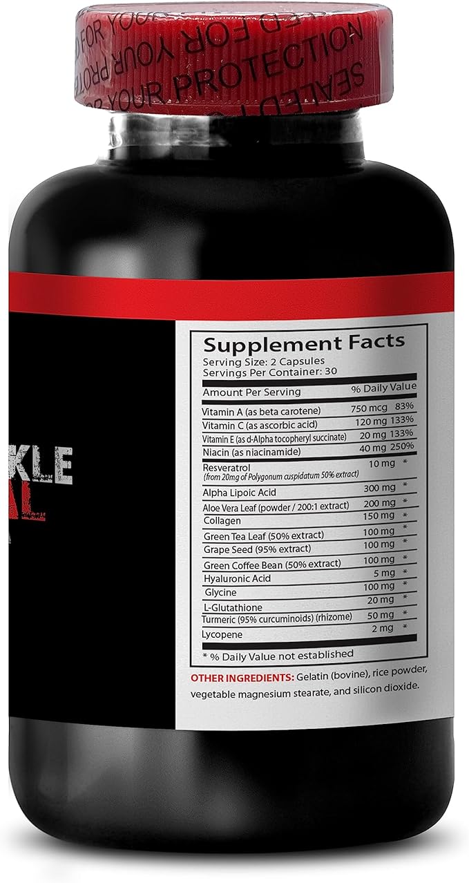 Anti-Wrinkle - Anti-Wrinkle Turmeric Root Blend Hydrolyzed Collagen Firming Complex Green Tea Leaf Anti-Aging Vitamin E Niacin Skin Texture Renewal Aloe Vera Grape Seed 2Bot