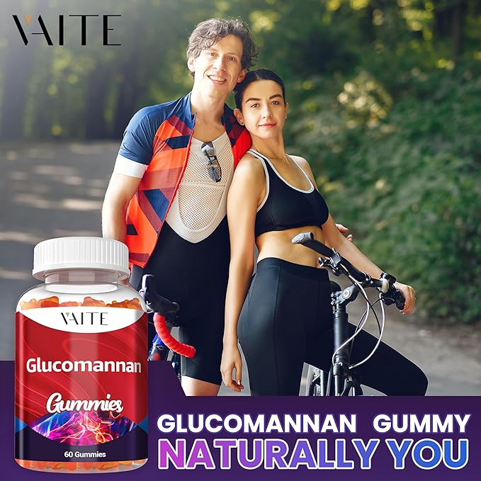 Glucomannan Gummies 2000mg – Amorphophallus Konjac Root Extract – Plant-Based Daily Fiber Support – Vegan Soluble Fiber Supplement – Gluten-Free Soy-Free – 60 Gummies – Easy to Chew