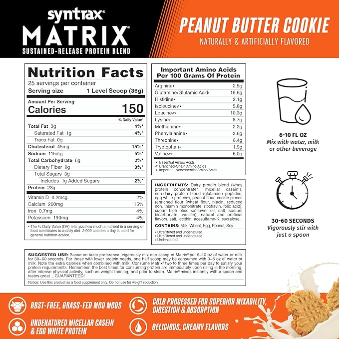 Syntrax Matrix Whey Protein Peanut Butter Cookie 5 Pound