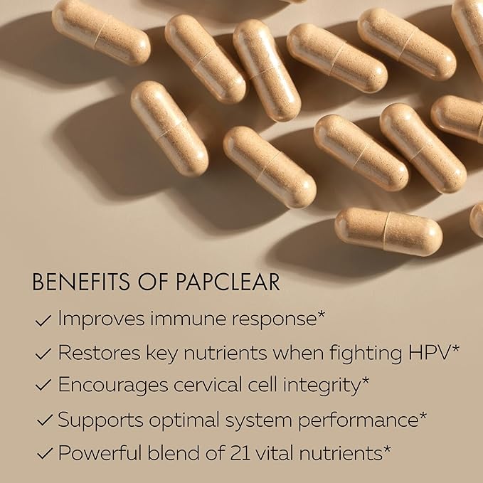 PAPCLEAR Physician Formulated | All Natural Immune Support Supplement | Advanced Powerful Immunity Booster | 21 Vitamins &amp Nutrients with Organic Shiitake Mushroom &amp Lycopene | 90 Capsules | P