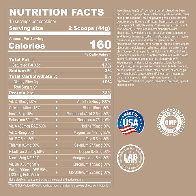 UpNourish Peanut Butter Vegan Protein Powder 54 Superfoods Powder1.5 Billion CFU Probiotics 21g Plant Based ProteinNo Sugar No Dairy No GMO Dairy FreeMeal Replacement Shake Keto-Friendly Low-Carb D