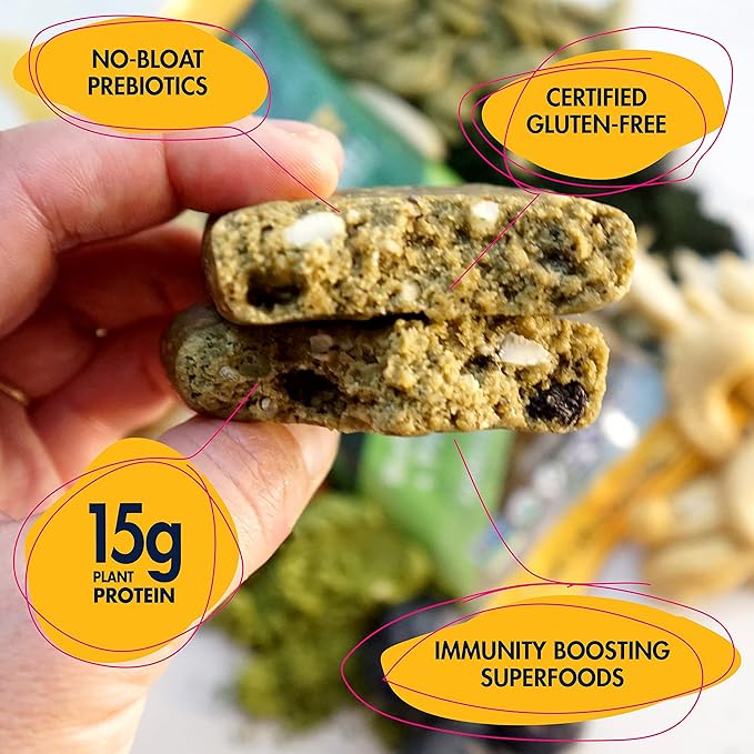 SAVE THE RAINFOREST by SHANTI BALANCE | Blueberry Matcha | 15G Plant Protein | Organic Gluten Free Superfood | Gut Health Prebiotics | Immunity Boosting | Performance Nutrition | 12 Count 2 oz Bars
