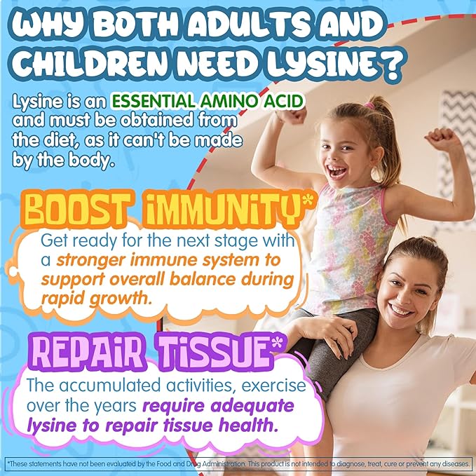 Calcium Complex Gummies for Kids+ Lysine Gummies for Kids Adults