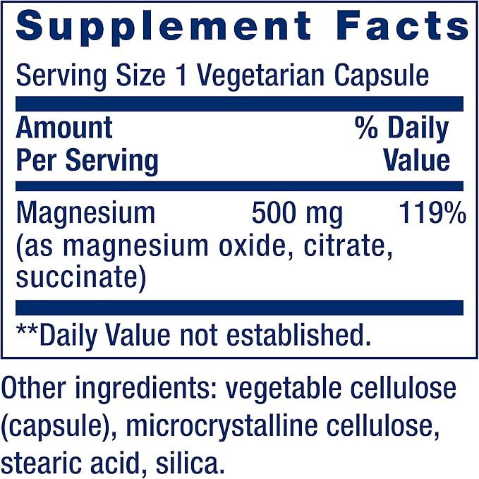 Life Extension Bone Restore + Vitamin K2 Vitamins &amp Minerals Maintain Bone Health &amp Strength &amp Magnesium Caps 500 mg Magnesium Oxide Citrate Succinate Heart Health Healthy Bones