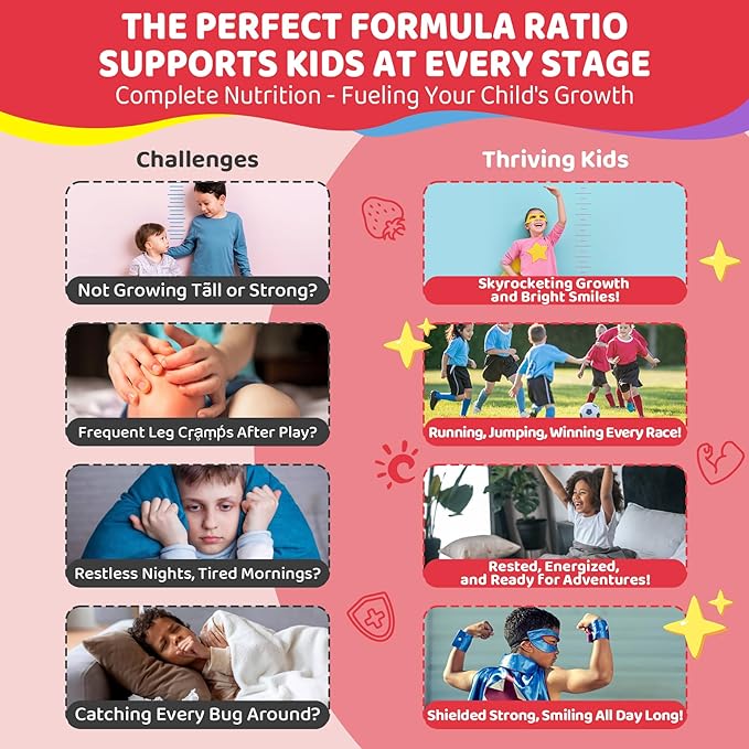 Vitamin D3 K2 + Calcium Liquid-filled Gummies for Kids &amp Teens 1000IU / 2000IU D3 with Magnesium Algal Omega 3 Kids Vitamins for Bones &amp Teeth Calcium Absorption Brain Immune Sugar-Free