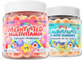 Kids Multivitamin Gummies w/Calcium Probiotics Vitamin D3 C Methylated B12 &amp Methylfolate + Kids L-Methylfolate Gummies Active 5-MTHF + Methyl B12 Cofactor Vitamin B6 B2 Choline Vegan Ome