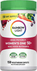Rainbow Light Multivitamin for Women 50+ Vitamin C D &amp Zinc Probiotics Women’s One 50+ Multivitamin Provides High Potency Immune Support Non-GMO Vegetarian 150 Tablets